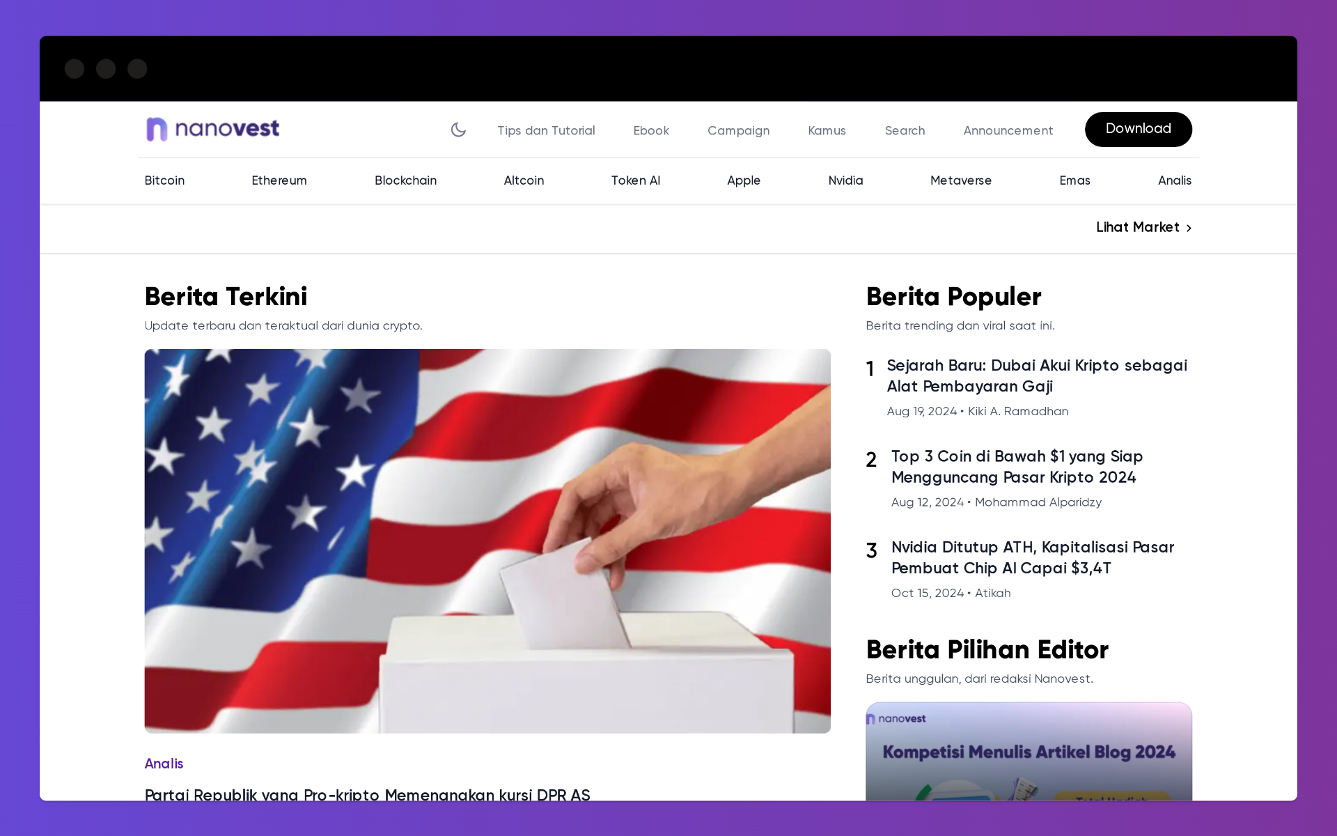 Nanovest News Website