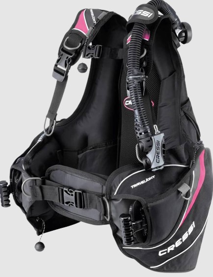 cressi travelight bcd Travelight back view with integrated weight system pockets