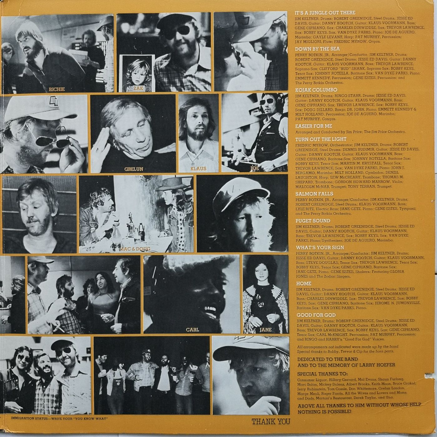 Harry Nilsson (with Ringo Starr, Klaus Voorman, Van Dyke Parks...) Duit On Mon Dei LP 