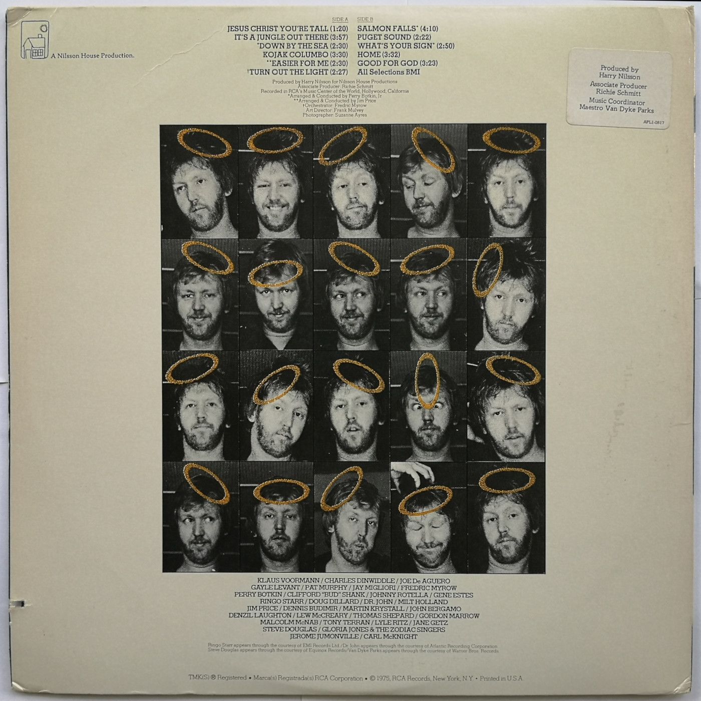 Harry Nilsson (with Ringo Starr, Klaus Voorman, Van Dyke Parks...) Duit On Mon Dei LP