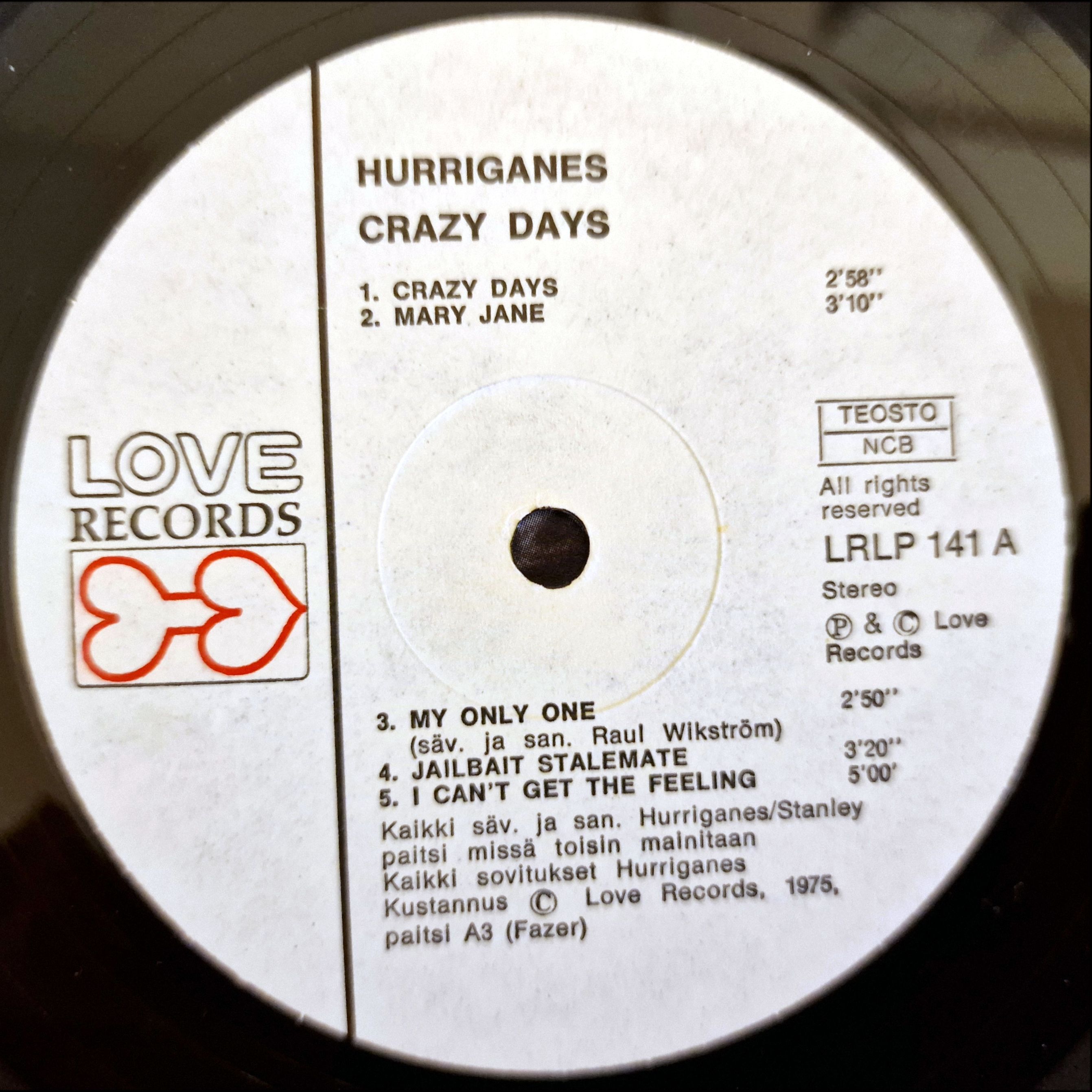 Hurriganes Crazy Days LP
