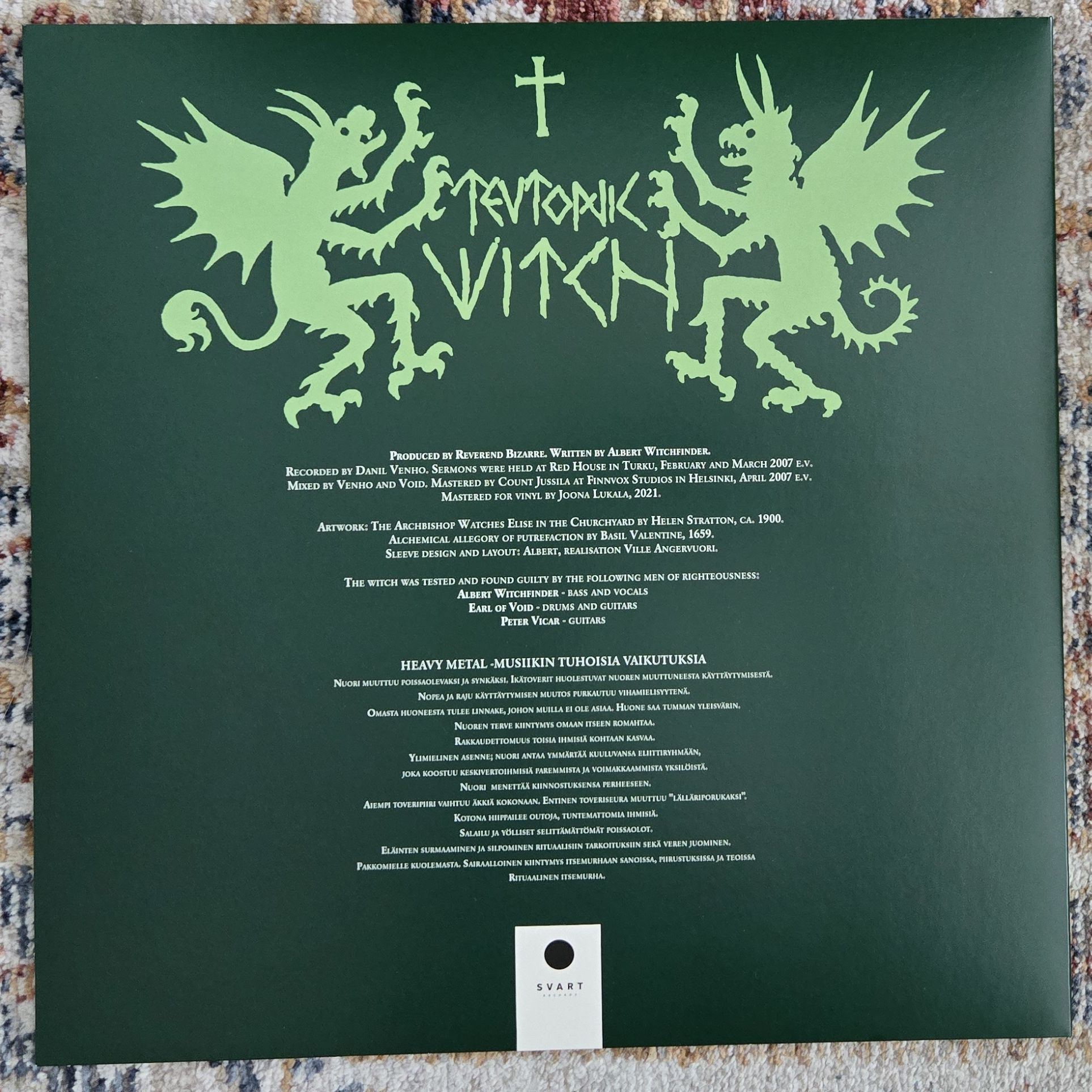 Reverend Bizarre Teutonic Witch 12 tuumainen
