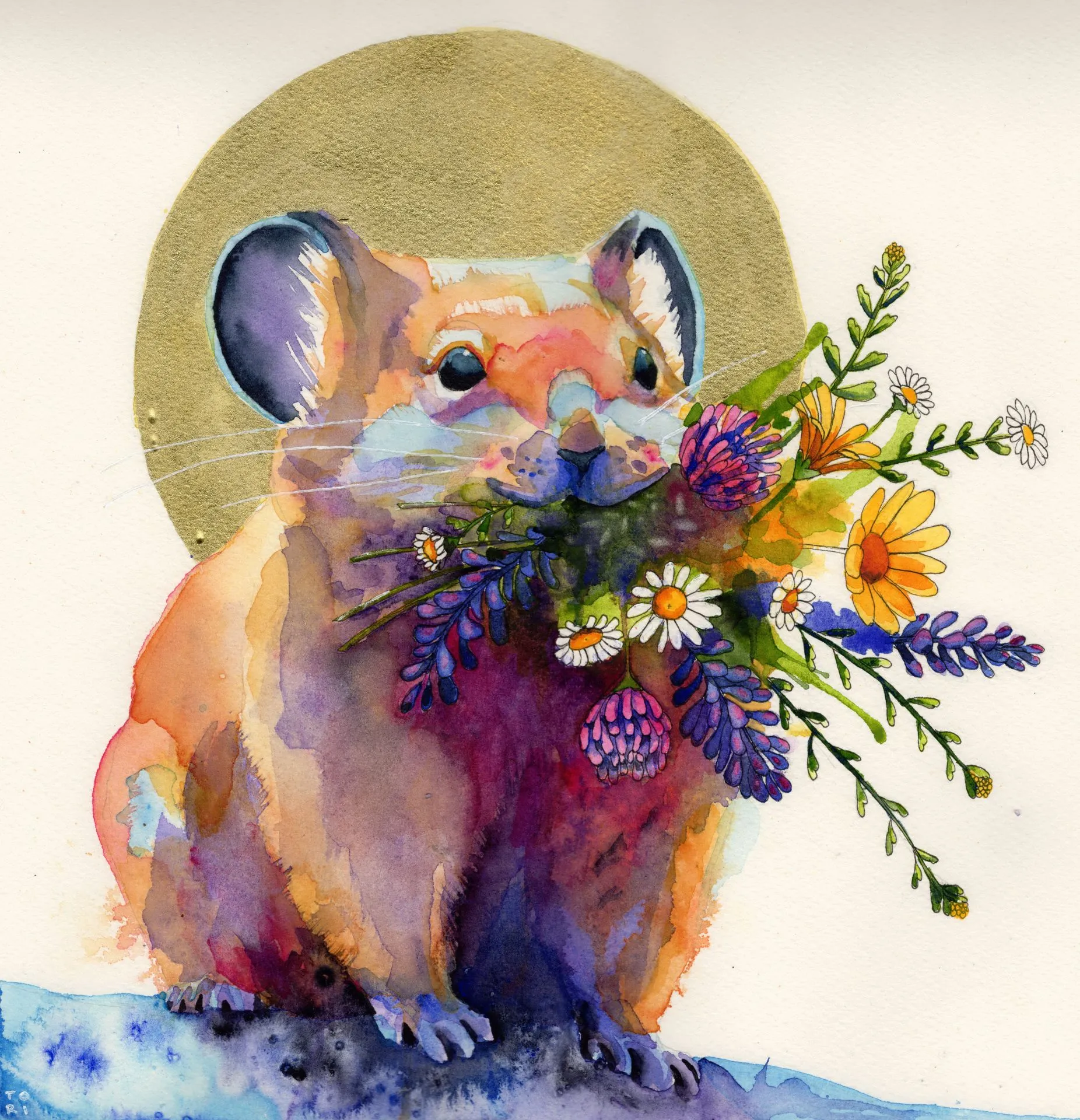 Mountain Pika with Wildflowers