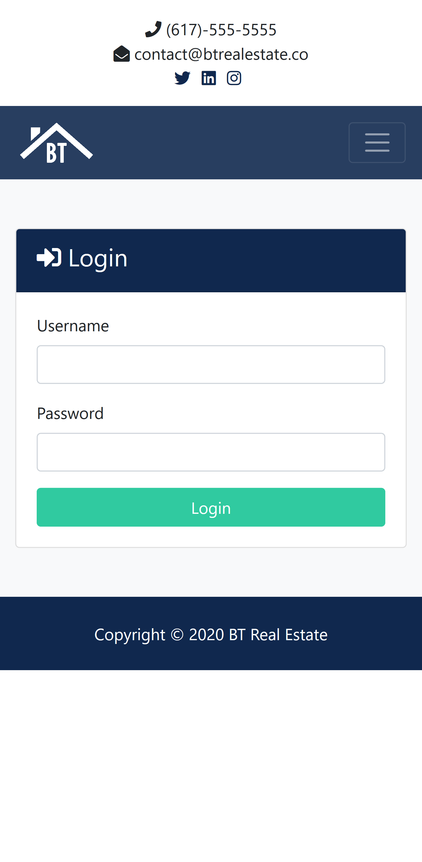 Mobile Login Page