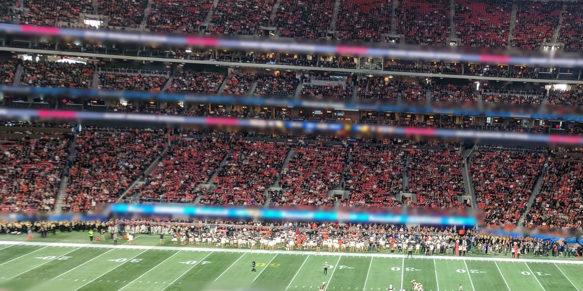 Packed stands at Mercedes-Benz Stadium in Atlanta, home of the SEC Championship Game