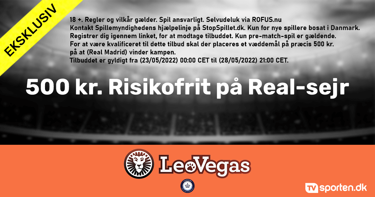 Eksklusivt tilbud: 500 kr. risikofrit spil på Real-sejr