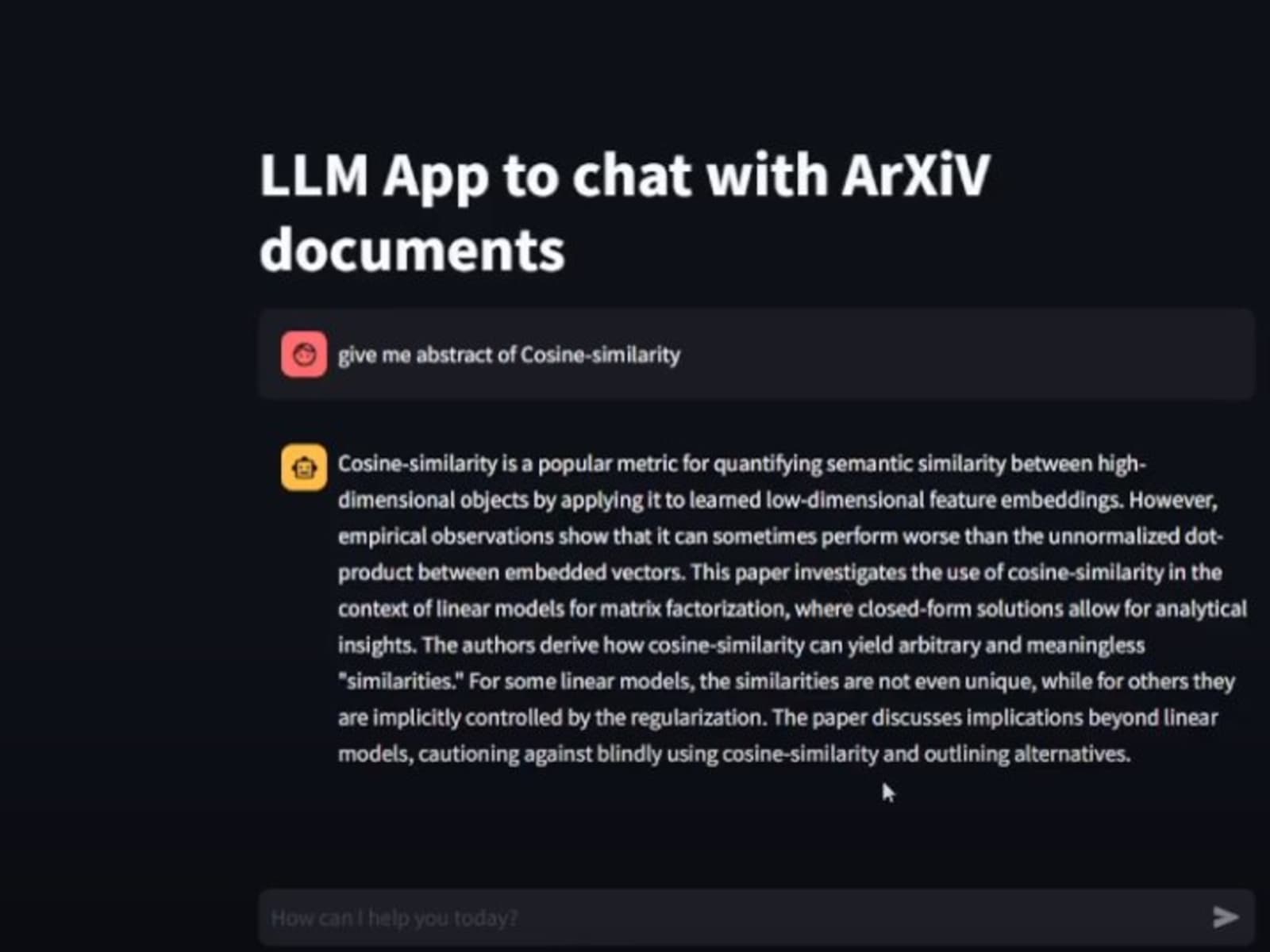 Arxiv Q&A LLM App