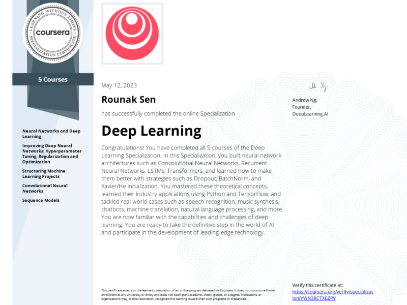 Deep Learning Specialization