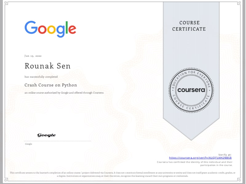 Crash Course on Python