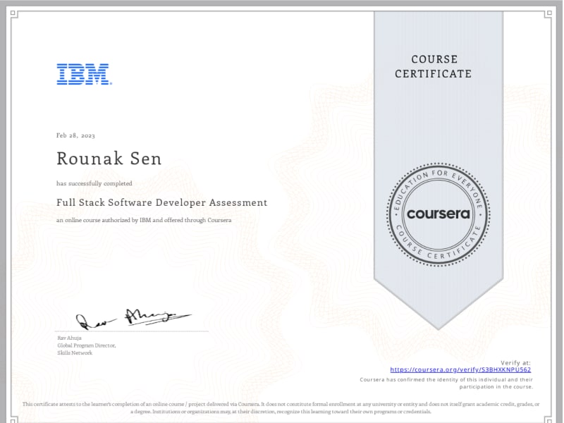 Full Stack Software Developer Assessment