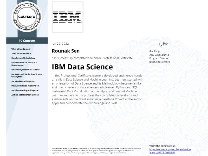 IBM Data Science Specialization