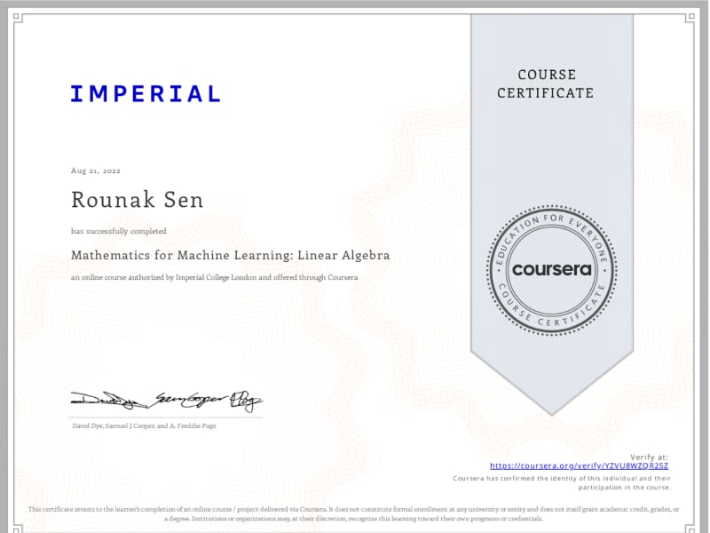 Mathematics for Machine Learning: Linear Algebra