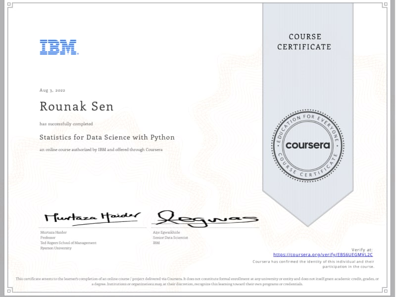 Statistics for Data Science with Python
