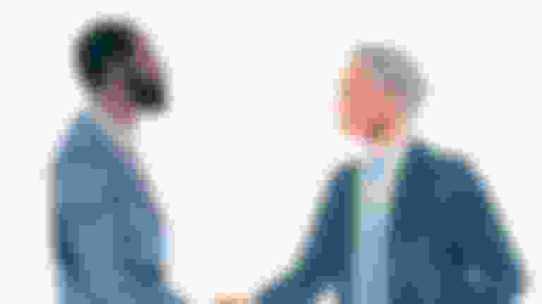 vector of 2 businessmen shaking hands