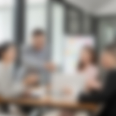 Business colleagues review data