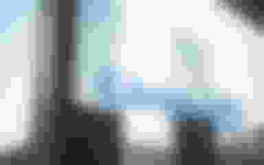 Linkedin logo on glass window