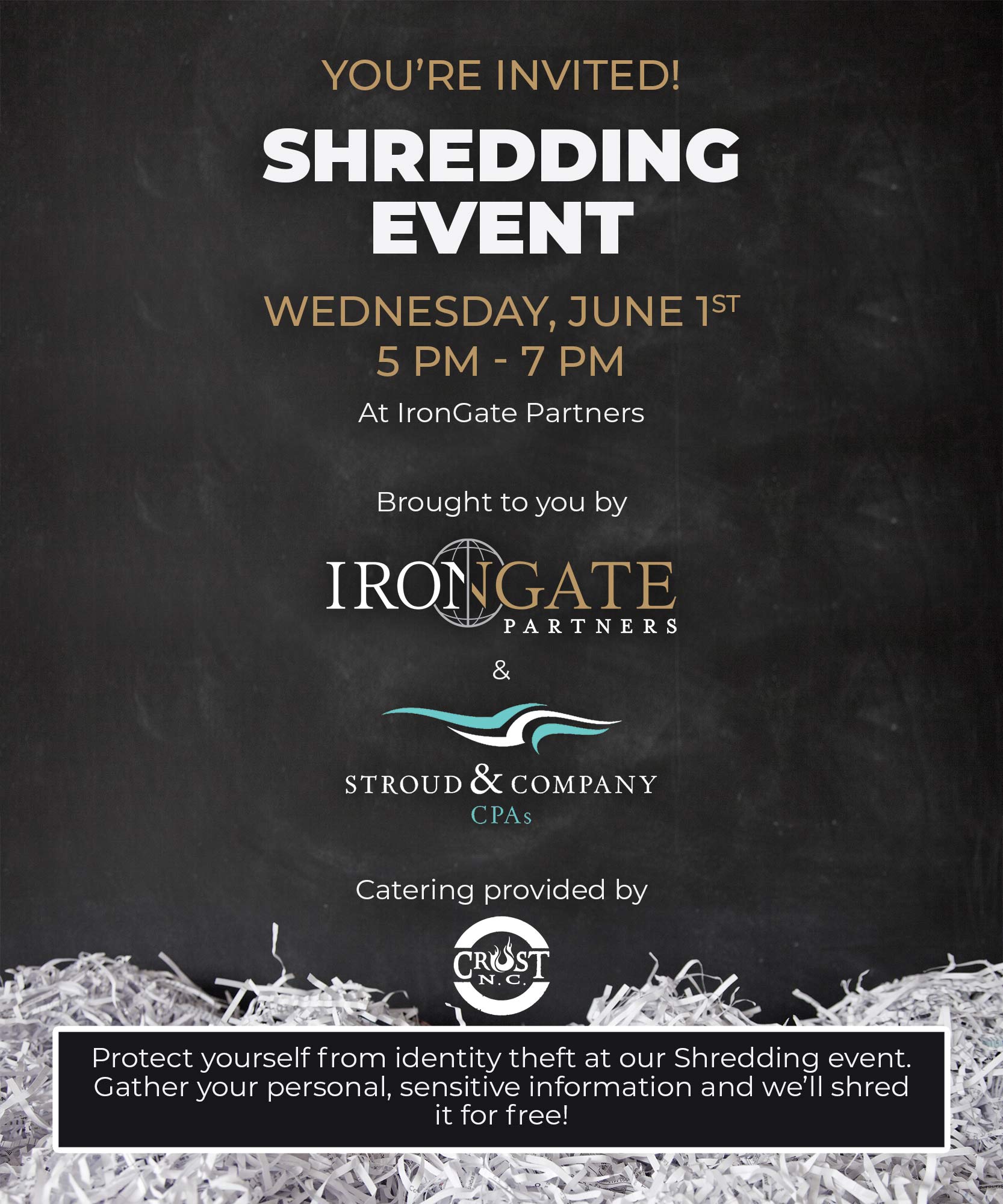 Flier announcing a shredding event