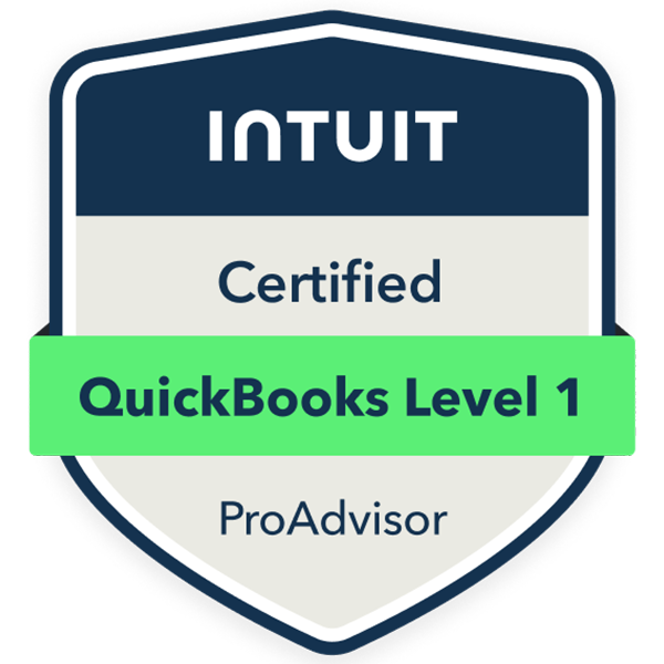Intuit QuickBooks Level 1 Certified ProAdvisor badge