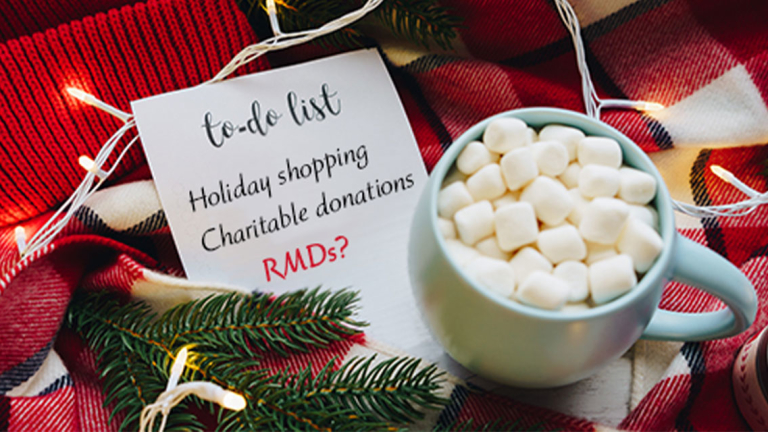 Hot chocolate with marshmallows and a to-do list.