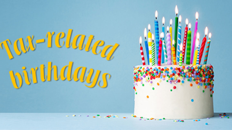 A birthday cake with candles.