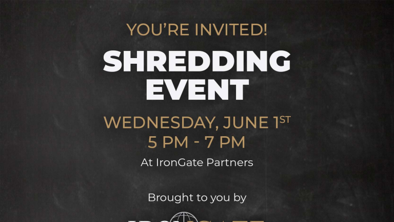 Flier announcing a shredding event