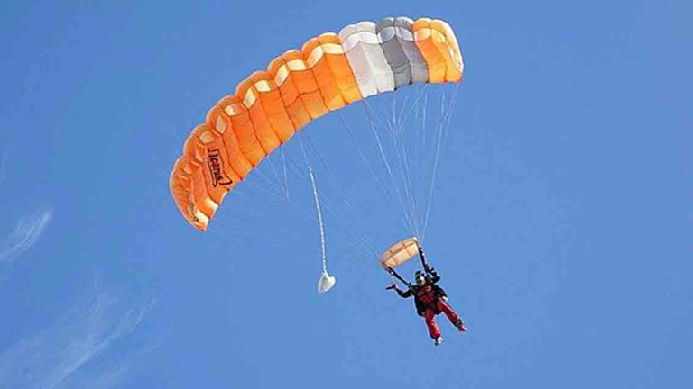 man parachuting