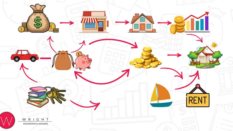 graphic of spending and saving money
