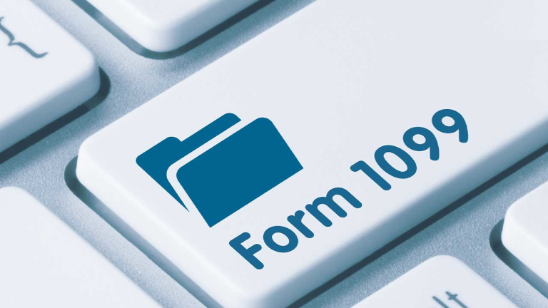 A keyboard button that shows an image of a file and the words Form 1099.