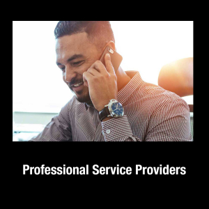 A businessman on a phone.