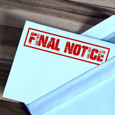 A letter with a final reminder