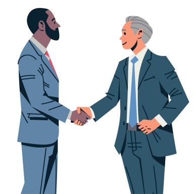 vector of 2 businessmen shaking hands