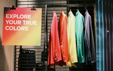 Clothes hanging.