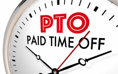 Clock that says PTO Paid Time Off.