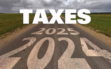 A road with 2025/2024 painted on it.