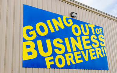 Going out of business sign.