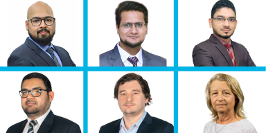 Six business professionals' headshots.