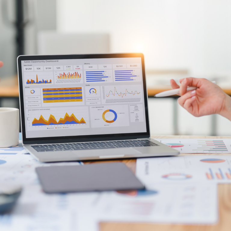 KPIs for business on laptop