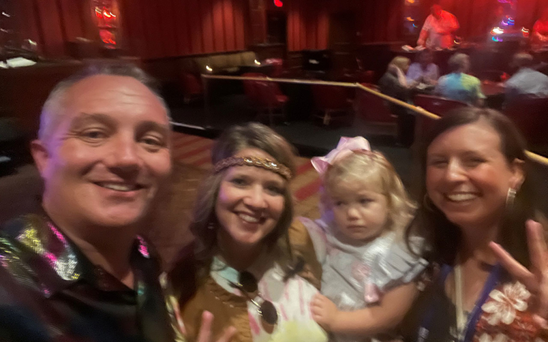 People having fun at a concert.