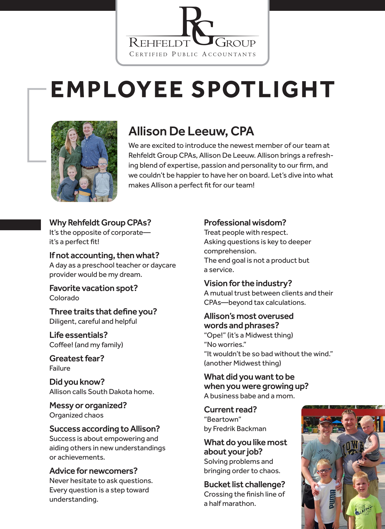 Allison De Leeuw Employee Spotlight