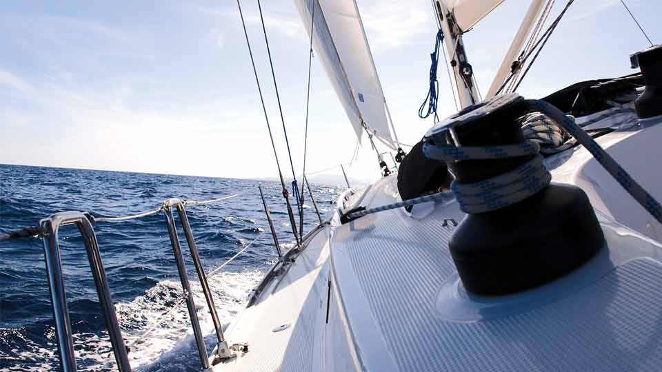 Sail boat on the ocean