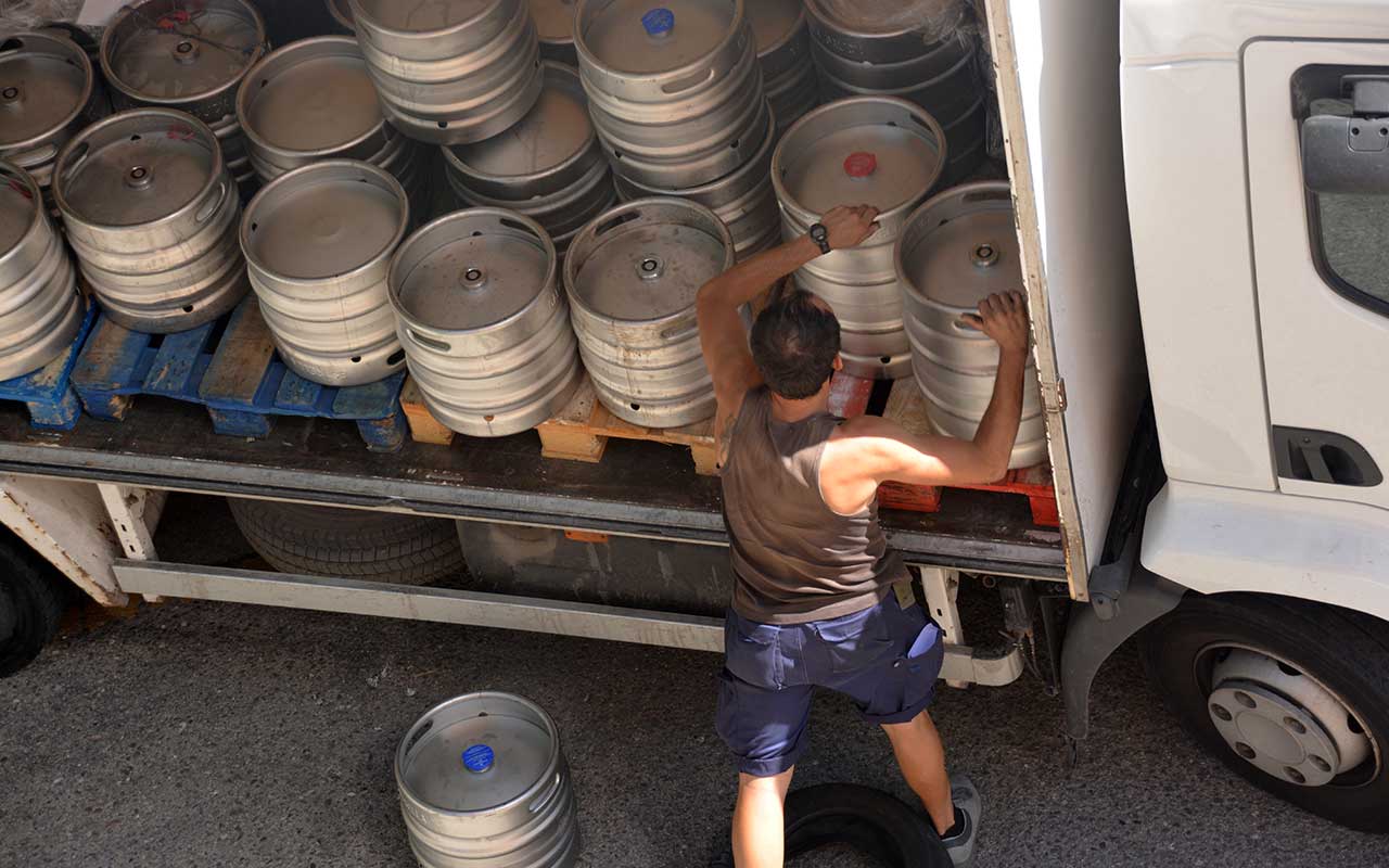 A variety of keg beer