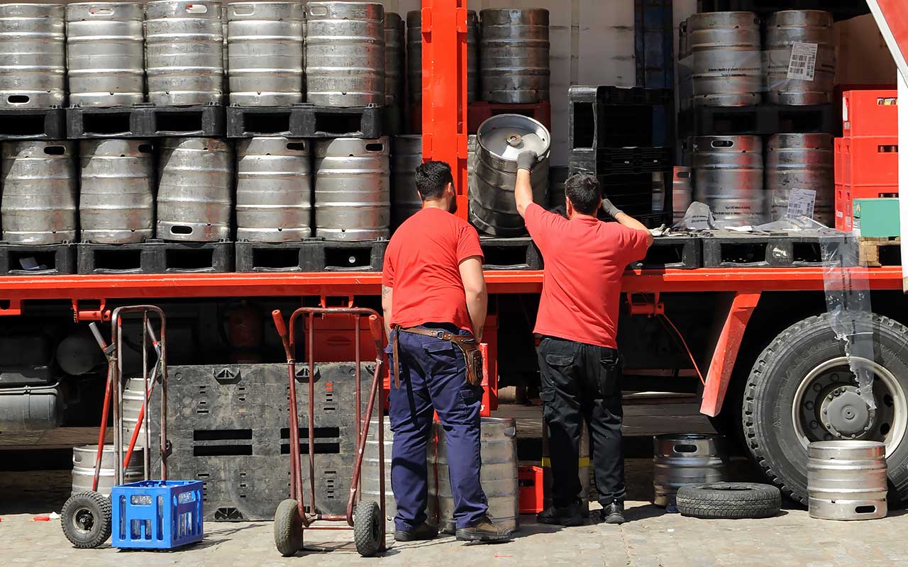 A variety of keg beer