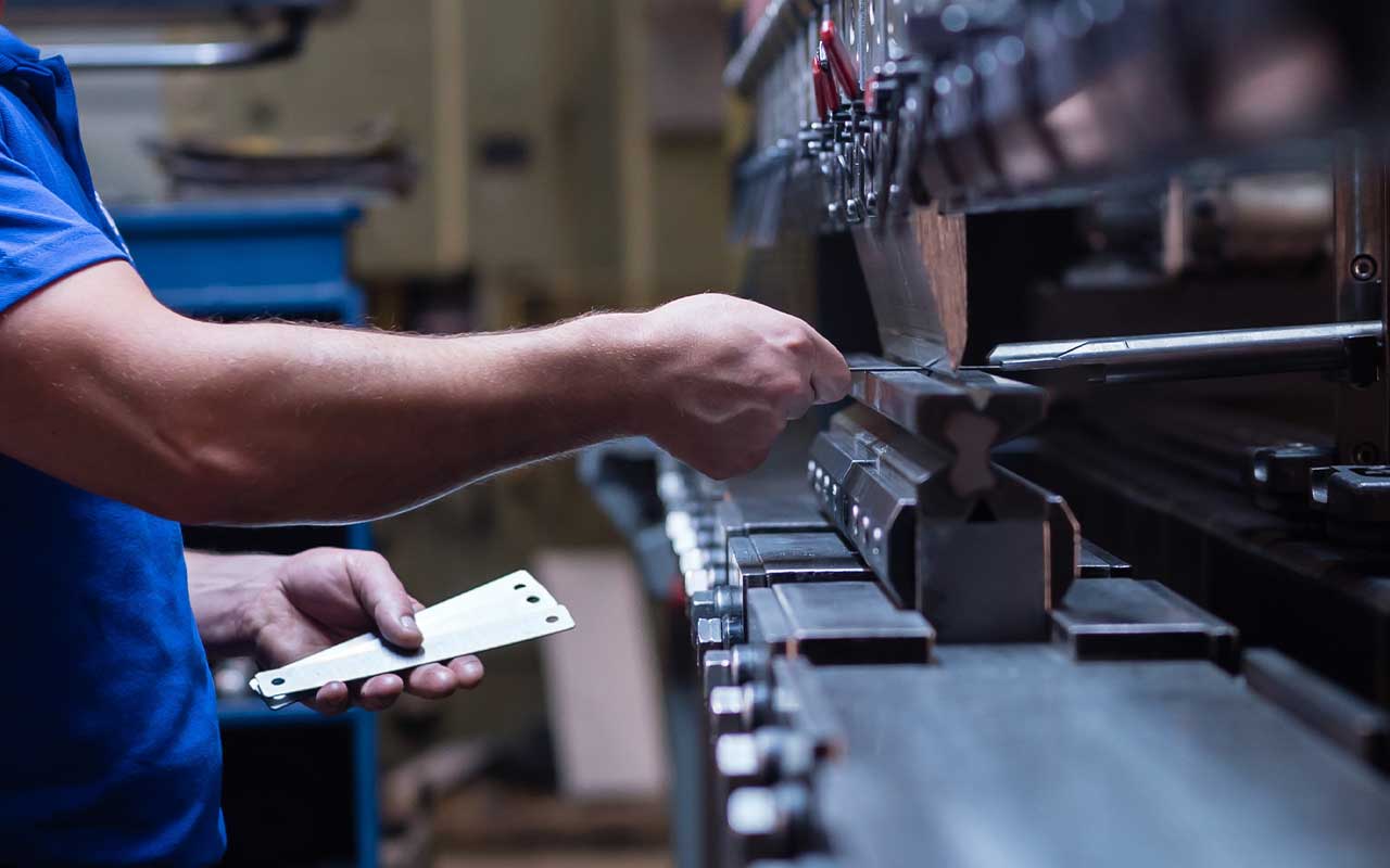 A manufacturing worker doing their job