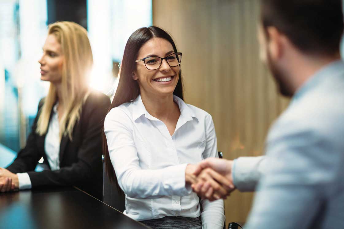 Man & Woman Shaking Hands