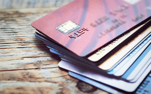 A stack of credit cards.