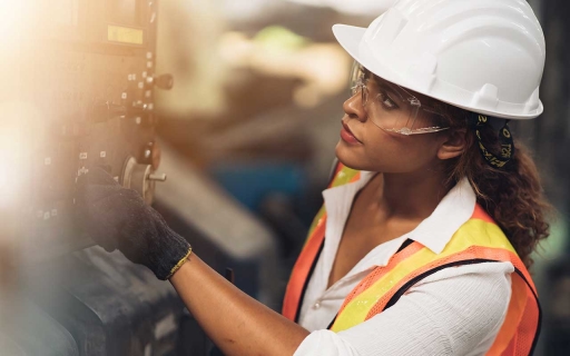 A manufacturing worker doing their job