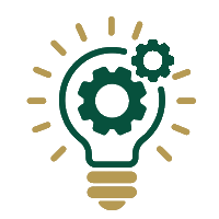 A lightbulb with cogs and gears