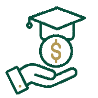 A hand with a dollar sign and cap over it