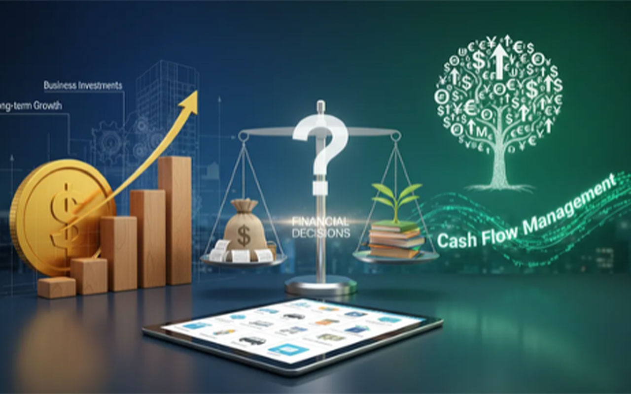 Images of a money tree, tablet with an ecommerce site, scales with money on the left and books and a plant on the right. Wooden block bar graph with a bit coin over it.