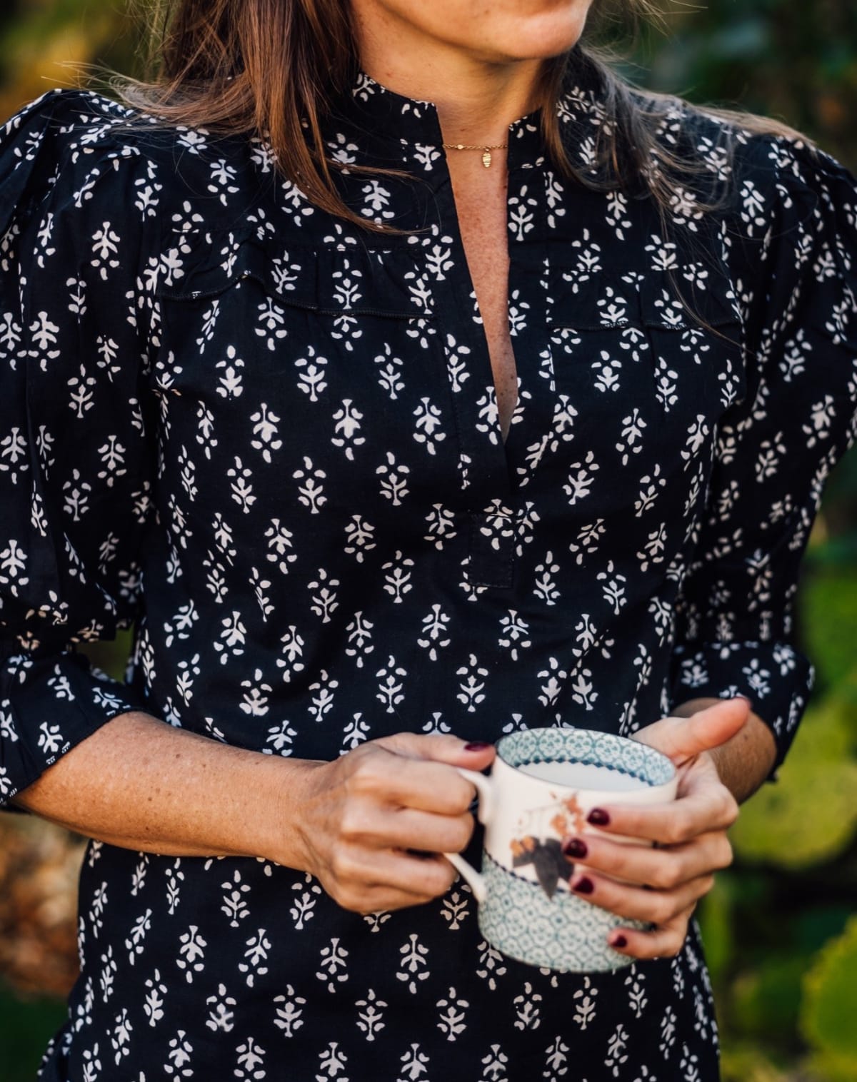 STELLA Black Buti Print Blouse